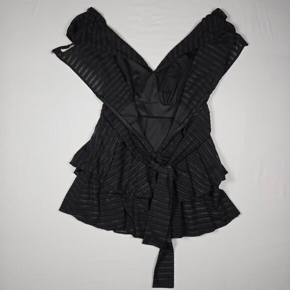 Mi‎ Ami Black Tiered Romper L Coquette Balletcore Date Night Party - Picture 12 of 12